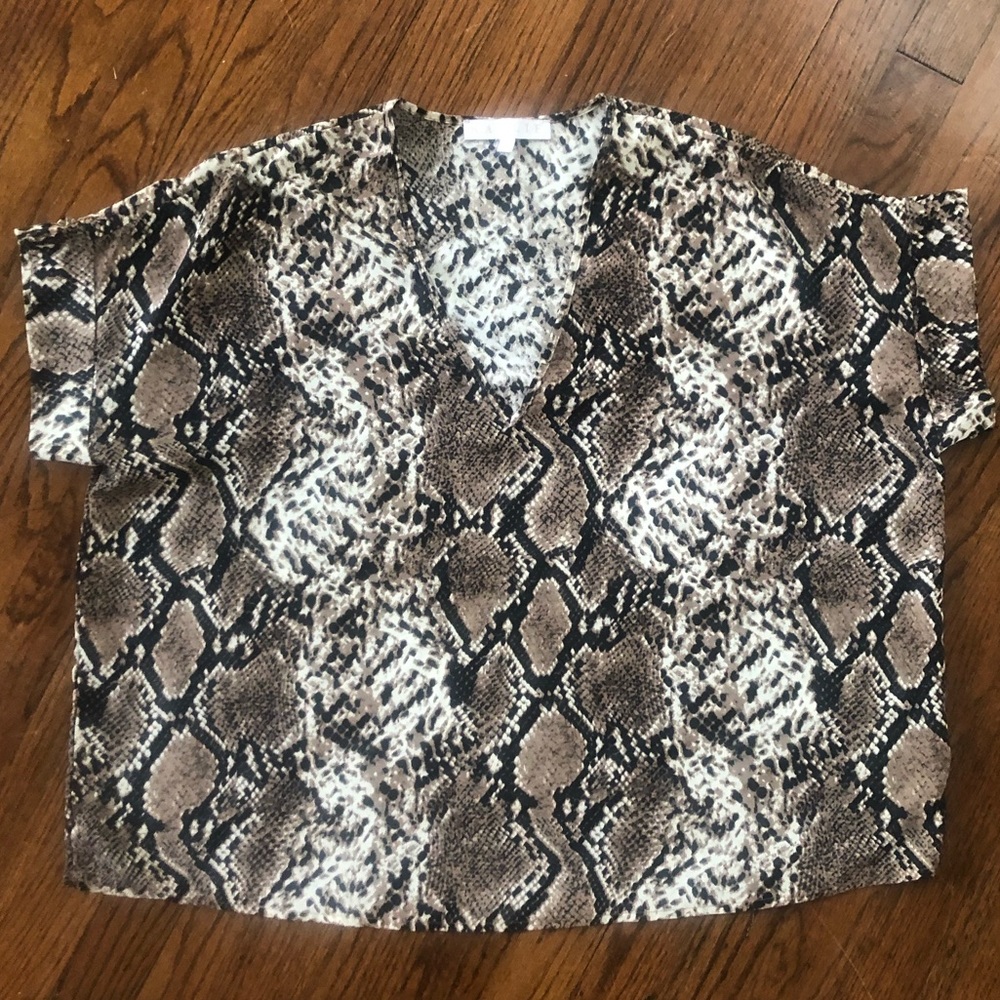 Snake Print Boxy Blouse